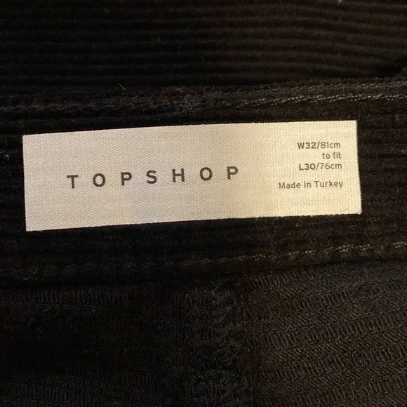 NWT Topshop Corduroy Black Capris Length 25 Inches - Picture 5 of 7